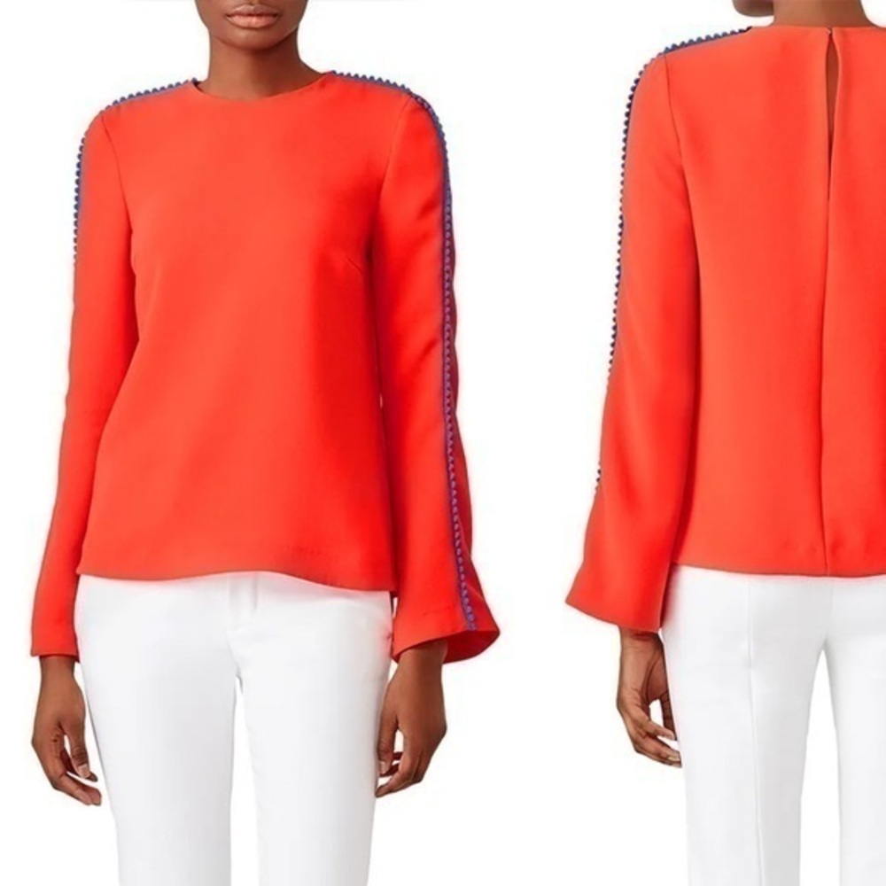 Galvan London Misti Red Long Sleeve Blouse S (4)